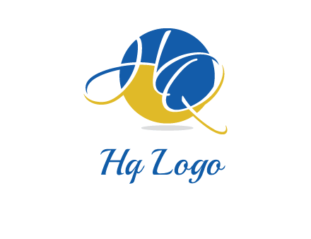 letter h and q combined with circle logo