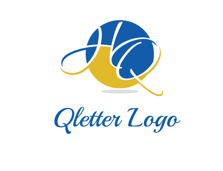 letter h and q combined with circle logo