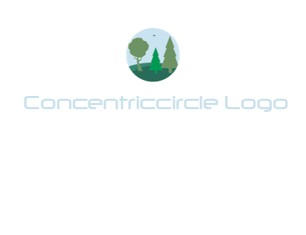 trees with bird in circle frame