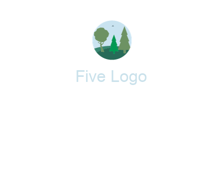trees with bird in circle frame