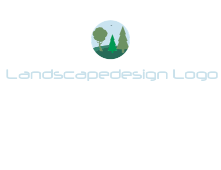 trees with bird in circle frame