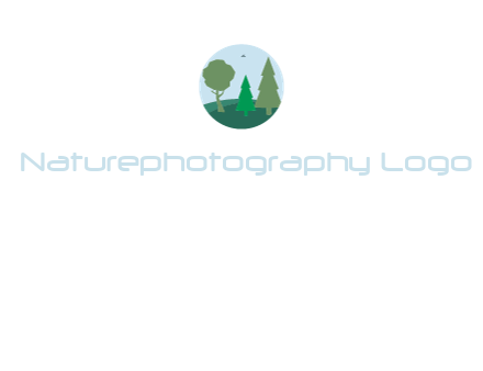trees with bird in circle frame
