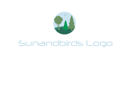 trees with bird in circle frame