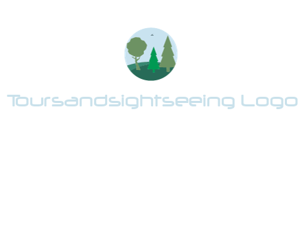 trees with bird in circle frame