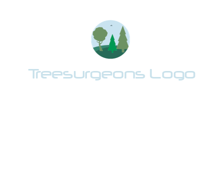trees with bird in circle frame