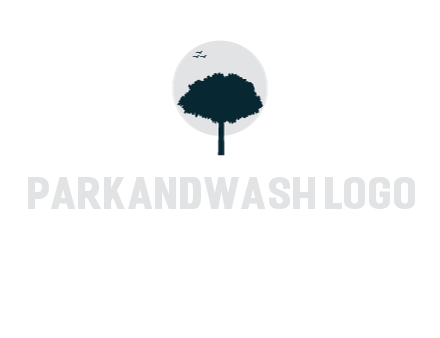 circle behind tree