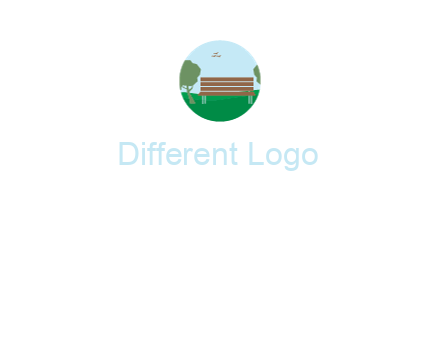 bench between trees in circle shape