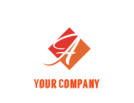 negative spacing letter A in rhombus