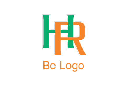 letter H and letter R intertwining with each other