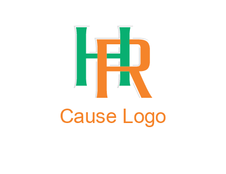 letter H and letter R intertwining with each other
