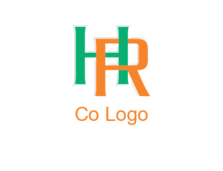 letter H and letter R intertwining with each other