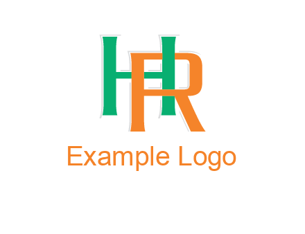 letter H and letter R intertwining with each other