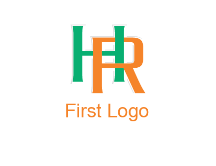 letter H and letter R intertwining with each other