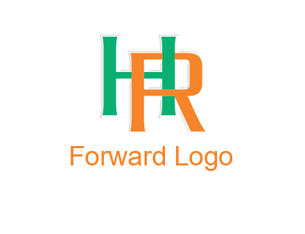 letter H and letter R intertwining with each other