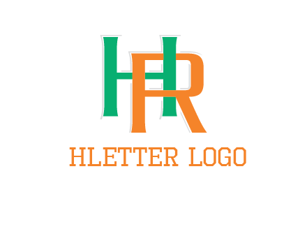 letter H and letter R intertwining with each other