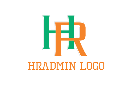 letter H and letter R intertwining with each other