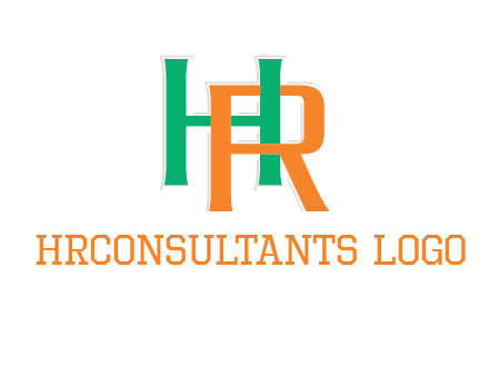 letter H and letter R intertwining with each other