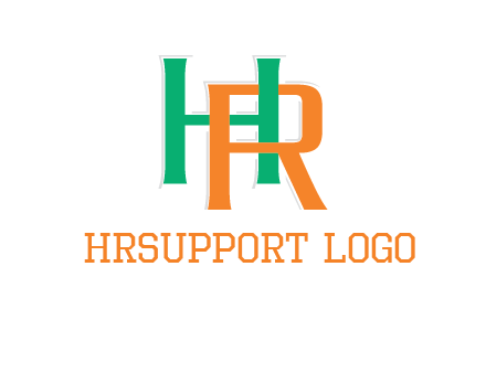 letter H and letter R intertwining with each other