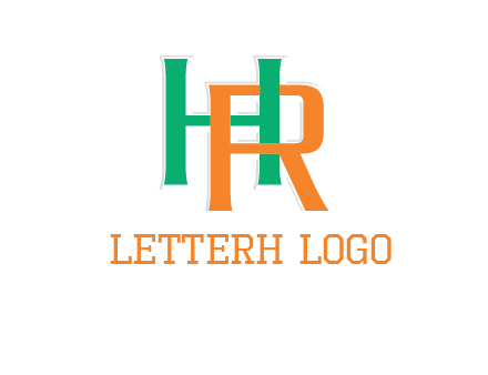 letter H and letter R intertwining with each other