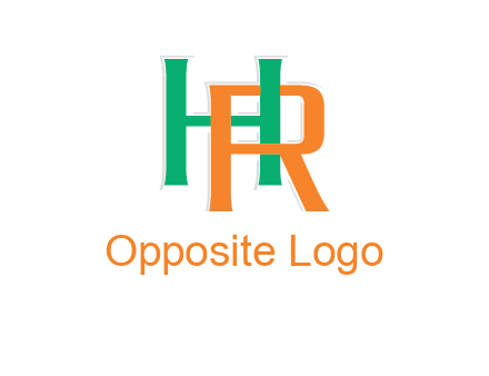 letter H and letter R intertwining with each other
