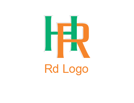 letter H and letter R intertwining with each other