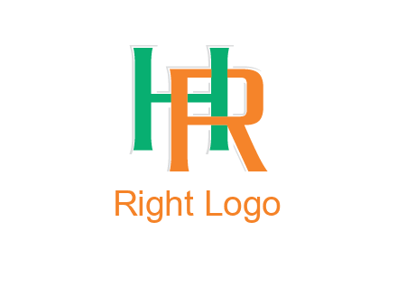 letter H and letter R intertwining with each other
