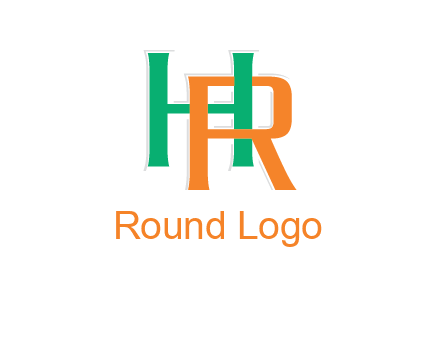 letter H and letter R intertwining with each other