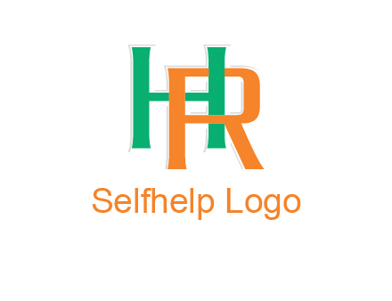 letter H and letter R intertwining with each other