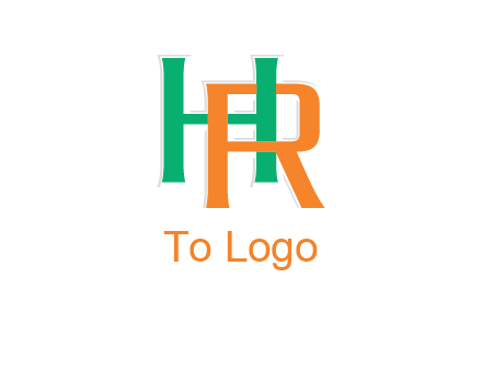 letter H and letter R intertwining with each other