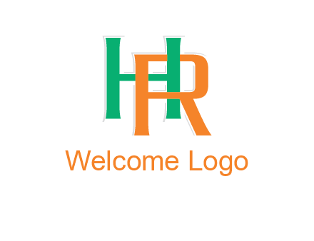 letter H and letter R intertwining with each other