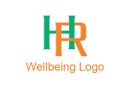 letter H and letter R intertwining with each other