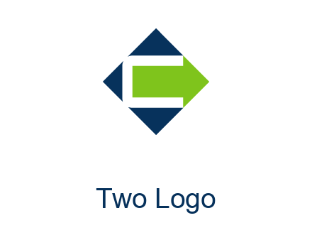 letter C in rhombus forming arrow