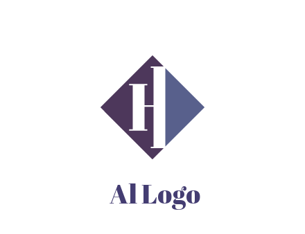 abstract letter H in rhombus