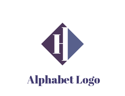abstract letter H in rhombus