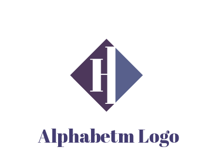 abstract letter H in rhombus