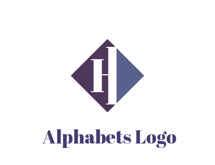 abstract letter H in rhombus