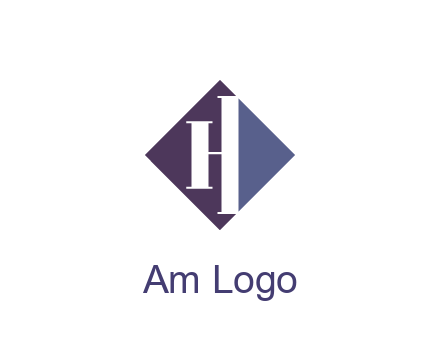 abstract letter H in rhombus