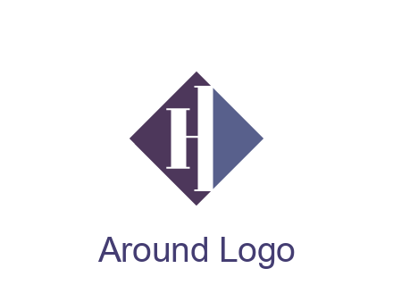abstract letter H in rhombus