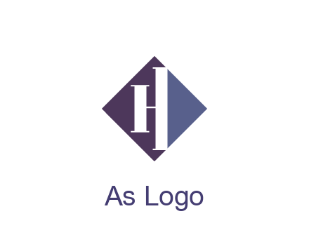 abstract letter H in rhombus