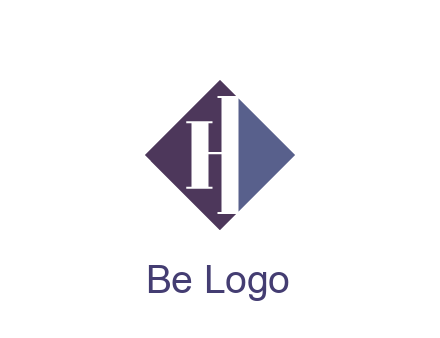 abstract letter H in rhombus