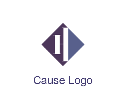 abstract letter H in rhombus