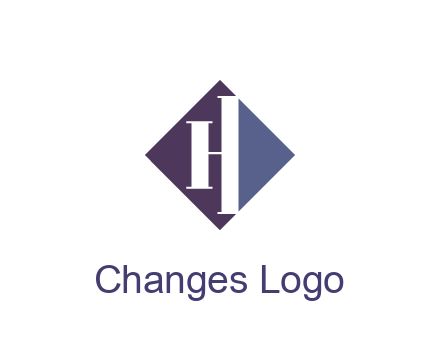 abstract letter H in rhombus