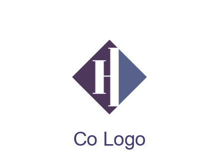 abstract letter H in rhombus