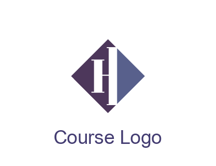 abstract letter H in rhombus