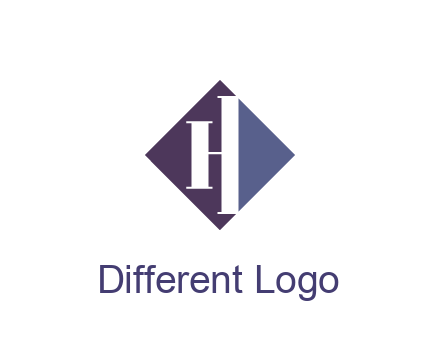 abstract letter H in rhombus