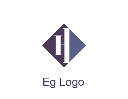 abstract letter H in rhombus