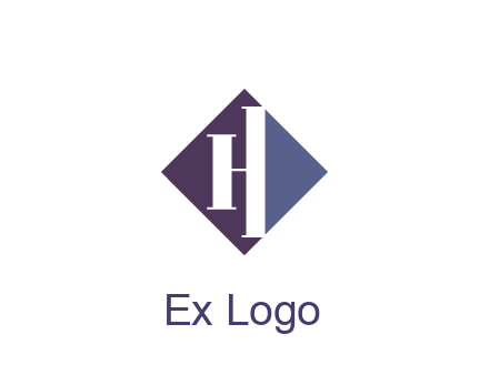 abstract letter H in rhombus