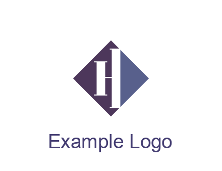 abstract letter H in rhombus