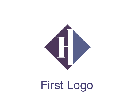 abstract letter H in rhombus