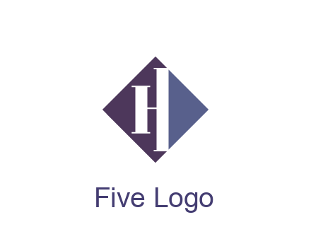 abstract letter H in rhombus